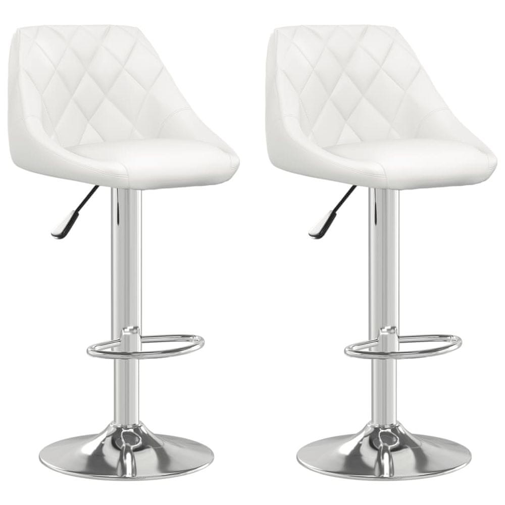 Vidaxl Barové stoličky 2 ks biele umelá koža